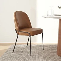 Curved Back Leather Dining Chair, Sierra Butterscotch