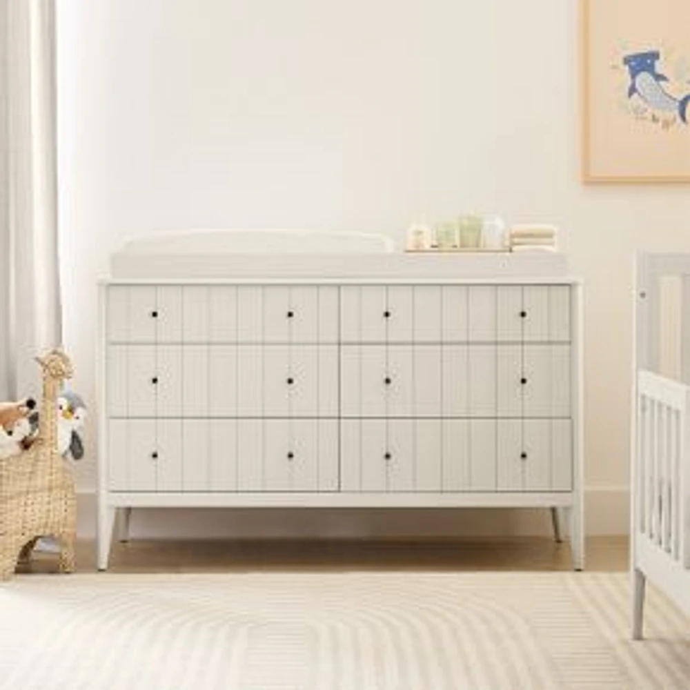 Lively Wide Changing Table, Soft Chalk