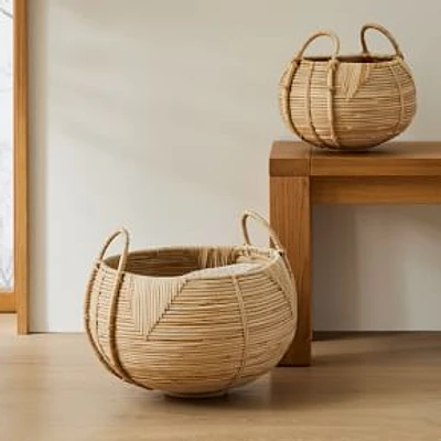 Maya Rattan Baskets, Natural, (Set of 2)