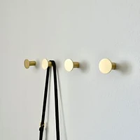 Modern Home Brass Round Wall Hooks, Set Of 4