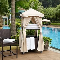 Palm Harbor Outdoor Wicker Towel Valet, Brown