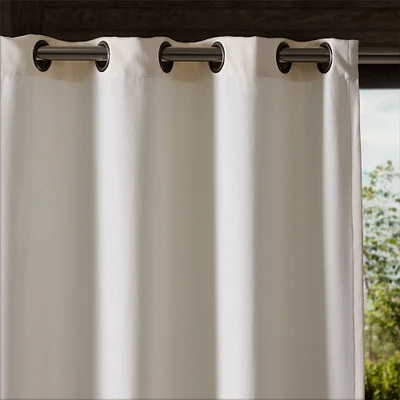 Outdoor Solid Grommet Curtain, Alabaster, 48x84