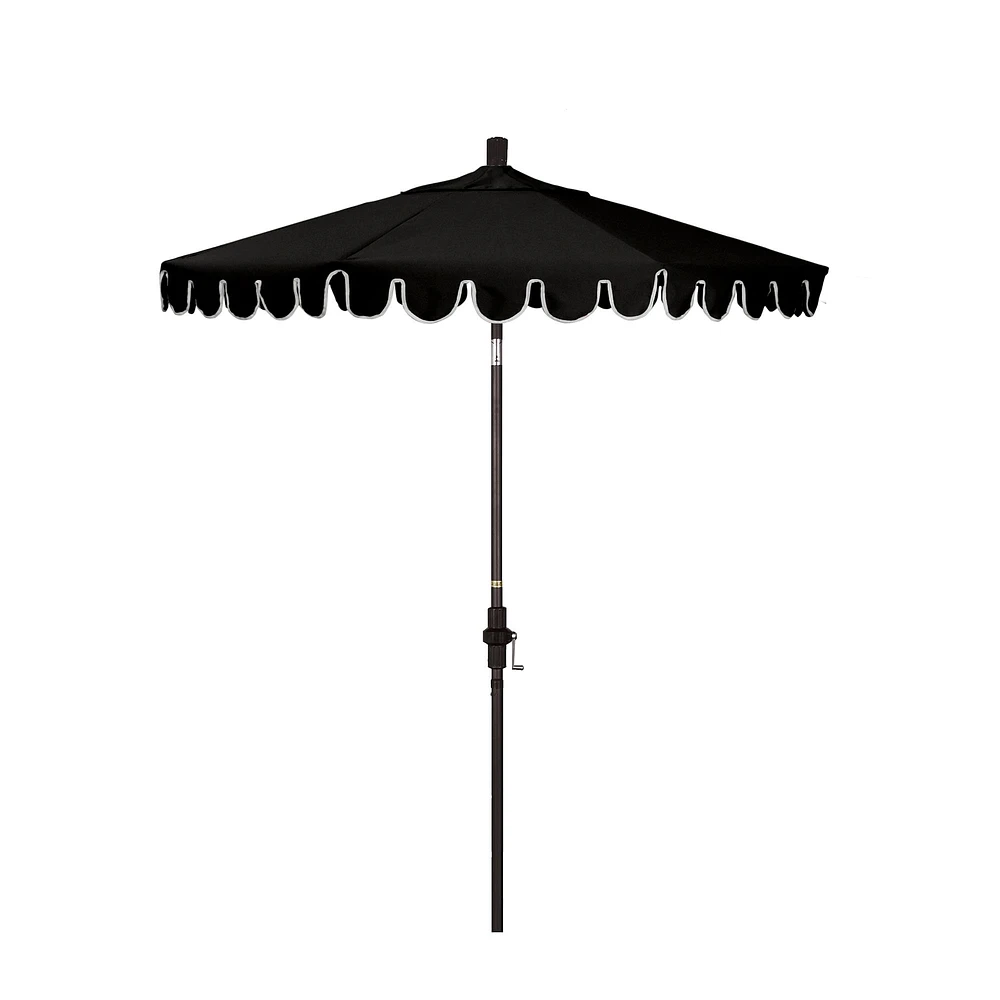 Scallop Edge Umbrella Ft Bronze Sunbrella Spectrum Dove