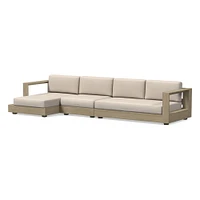 Telluride Sectional, Set 5: Left Arm Chaise + Armless Single Right Sofa Cushion Cover, Canvas, Natural