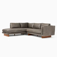 Anton Leather 2 Piece Terminal Chaise Sectional Wood Legs | Sofa With West Elm