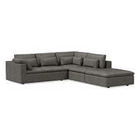 Harmony Modular 121" Left Multi Seat 4-Piece Sectional, Standard Depth, Saddle Leather, Nut