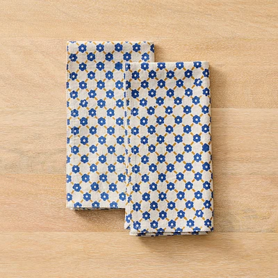 Soil to Studio Pia Block-Printed Linen Napkins (Set of 2) | West Elm