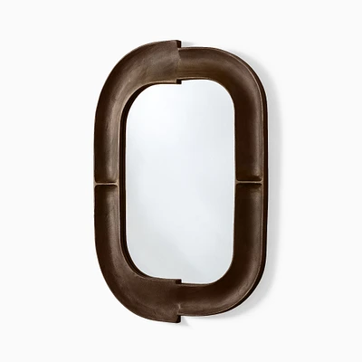 Modern Artful Bronze Metal Wall Mirror | West Elm