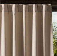 Outdoor Solid Grommet Curtain, Alabaster, 48x84