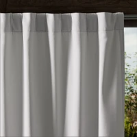 Outdoor Solid Grommet Curtain, Alabaster, 48x84