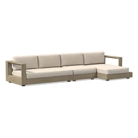 Telluride Sectional, Set 5: Left Arm Chaise + Armless Single Right Sofa Cushion Cover, Canvas, Natural