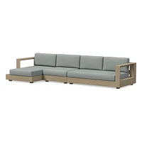 Telluride Sectional, Set 5: Left Arm Chaise + Armless Single Right Sofa Cushion Cover, Canvas, Natural