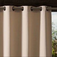 Outdoor Solid Grommet Curtain, Alabaster, 48x84