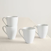 Organic Shaped Mug, Set of 4, White