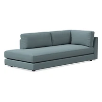 Open Box: Haven Left Arm Bumper Chaise, Trillium, Performance+ Basket Slub, Pearl Gray, Concealed Support