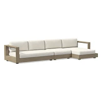 Telluride Sectional, Set 5: Left Arm Chaise + Armless Single Right Sofa Cushion Cover, Canvas, Natural