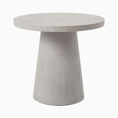 Concrete Pedestal Outdoor 32 Round Dining Table, Gray