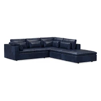 Harmony Modular 121" Left Multi Seat 4-Piece Sectional, Standard Depth, Saddle Leather, Nut