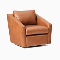 Tessa Deco Leather Swivel Chair | West Elm