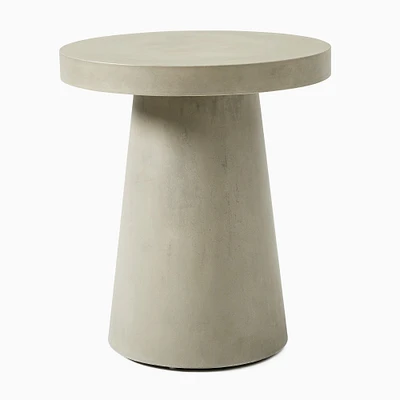 Concrete Pedestal 18" Indoor/Outdoor Side Table, White