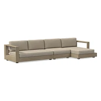 Telluride Sectional, Set 5: Left Arm Chaise + Armless Single Right Sofa Cushion Cover, Canvas, Natural