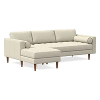 Dennes Leather 2 Piece Chaise Sectional | Sofa With West Elm