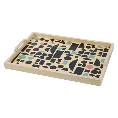 Wolfum Baltic Birch Serving Tray, Blocks Multi