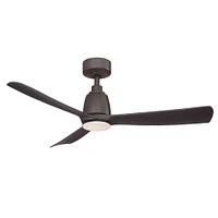 Kute Ceiling Fan With Light Kit, Black, 44"