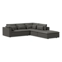 Harmony Modular 121" Left Multi Seat 4-Piece Sectional, Standard Depth, Saddle Leather, Nut