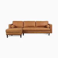 Dennes Leather 2 Piece Chaise Sectional | Sofa With West Elm