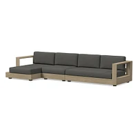 Telluride Sectional, Set 5: Left Arm Chaise + Armless Single Right Sofa Cushion Cover, Canvas, Natural