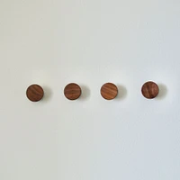 Modern Home by Bellver Wooden Round Wall Hooks - Set of 4 | West Elm