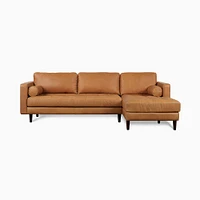 Dennes Leather 2 Piece Chaise Sectional | Sofa With West Elm