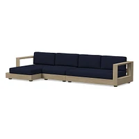 Telluride Sectional, Set 5: Left Arm Chaise + Armless Single Right Sofa Cushion Cover, Canvas, Natural