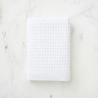 Plush Waffle Bath Towel, White