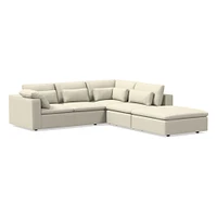 Harmony Modular 121" Left Multi Seat 4-Piece Sectional, Standard Depth, Saddle Leather, Nut