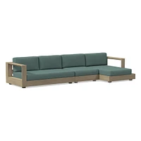 Telluride Sectional, Set 5: Left Arm Chaise + Armless Single Right Sofa Cushion Cover, Canvas, Natural