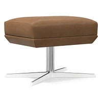 Austin Leather Swivel Ottoman | West Elm