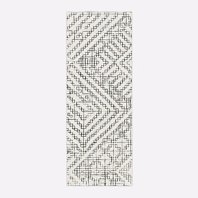 Chip & Dent: Stone Tile Wool Rug, 2.5x7, Alabaster