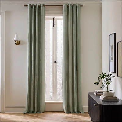 European Flax Linen Blackout Grommet Curtain | West Elm