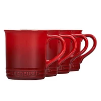 Le Creuset Mugs, Flame, 14 oz., Set of 4