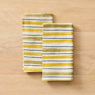 Soil to Studio Ruhi Block-Printed Cotton Napkins (Set of 2) | West Elm