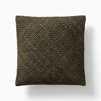 Heathered Basket Weave Wool PC 20x20, Chocolate + Down Alternative Insert