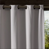 Outdoor Solid Grommet Curtain, Alabaster, 48x84