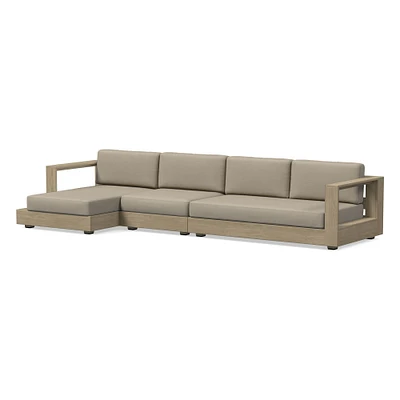 Telluride Sectional, Set 5: Left Arm Chaise + Armless Single Right Sofa Cushion Cover, Canvas, Natural