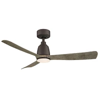 Kute Ceiling Fan With Light Kit, Black, 44"