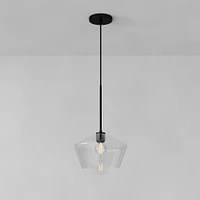 Sculptural Glass Geo Pendant Light - Large (Clear) | West Elm