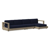 Telluride Sectional, Set 5: Left Arm Chaise + Armless Single Right Sofa Cushion Cover, Canvas, Natural