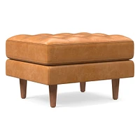 Dennes Leather Ottoman | West Elm