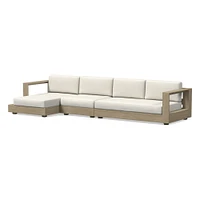 Telluride Sectional, Set 5: Left Arm Chaise + Armless Single Right Sofa Cushion Cover, Canvas, Natural